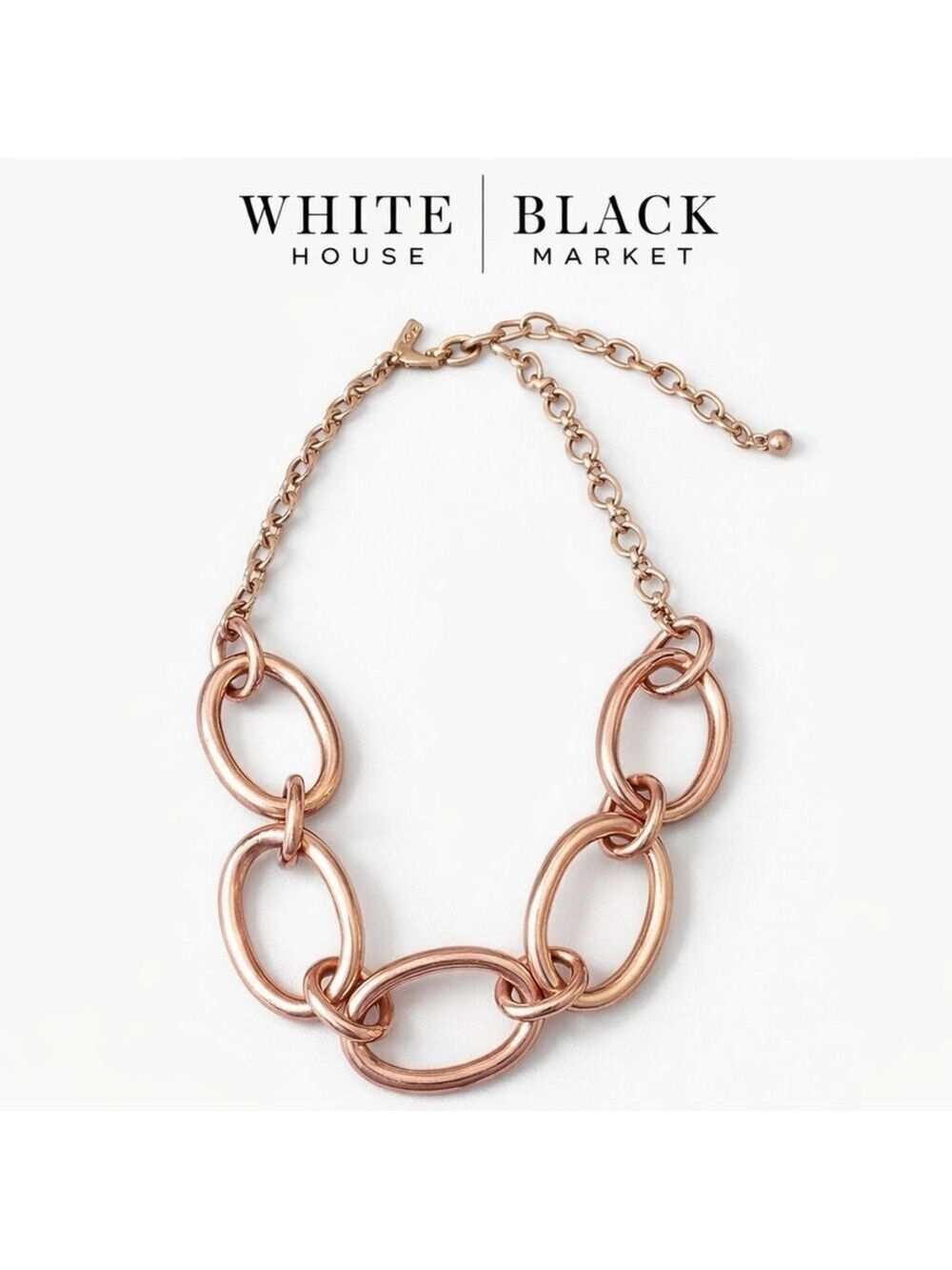 NWT White House Black Market Rose Gold Link Necklace